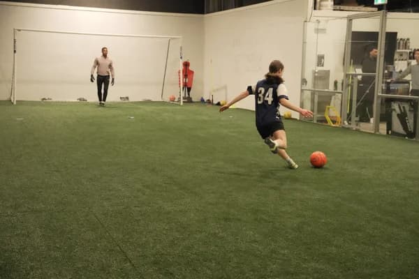 Player finishing shot